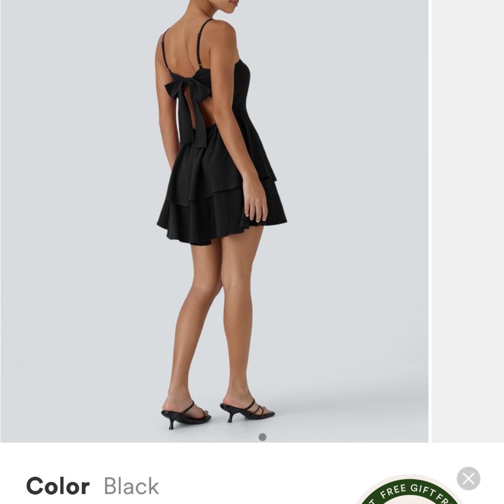 Halara Black Spaghetti Strap Backless Sundress - image 1